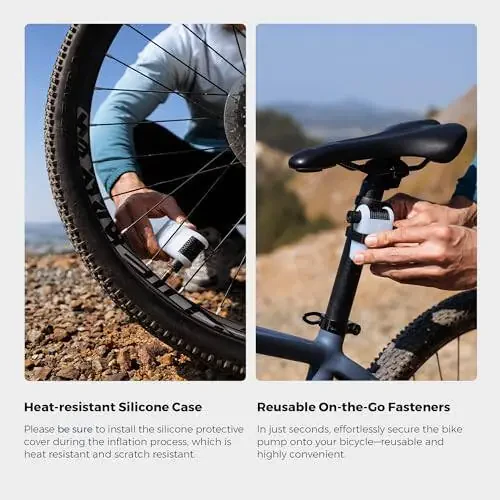 FLEXTAILGEAR Kichik Velosiped Nasosi 100PSI Shina Nasosi Velosiped Shishiruvchi Elektr Havo Nasosi Tip-C Qayta Zaryadlanadigan Batareya Ko'chma Ultra Mini Nasosi Shrader va Presta Klapanlari bilan Velosiped MTB Yo'l Tog' Velosipedi Uchun - 5