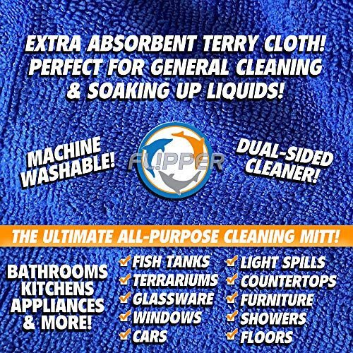 Flipper FLIP-MITT 2 in 1 Dual-Sided Terry Cloth and Microfiber All-Purpose Cleaning Mitt - 2 Pack - 4
