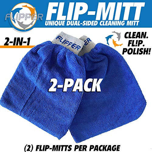 Flipper FLIP-MITT 2 in 1 Dual-Sided Terry Cloth and Microfiber All-Purpose Cleaning Mitt - 2 Pack - 3