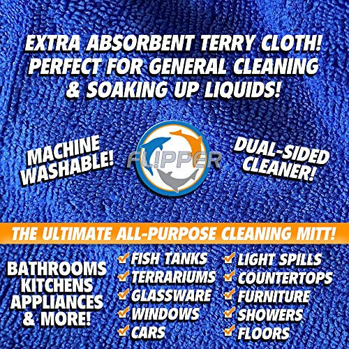 Flipper FLIP-MITT 2 in 1 Dual-Sided Terry Cloth and Microfiber All-Purpose Cleaning Mitt - 2 Pack - 4