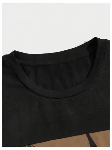 Floerns erkaklar ko'ylagi va shorti 2 qismli to'plam grafikali bosma plyaj kiyimlari - 3