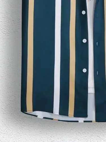 Floerns erkaklar uchun ikki qismli bosma ko'ylak va tortma belbog'li shortilar to'plami - 5