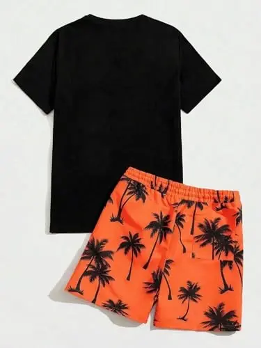 Floerns Men's Shirt and Shorts 2 Piece Sets Graphic Print Beach Outfits - FLOERNS (1)