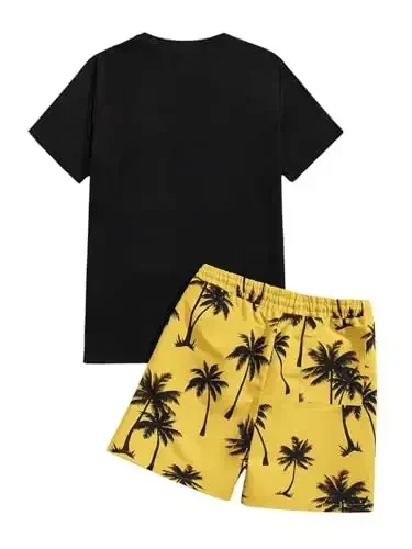 Floerns Men's Shirt and Shorts 2 Piece Sets Graphic Print Beach Outfits - MODAZONE (1)