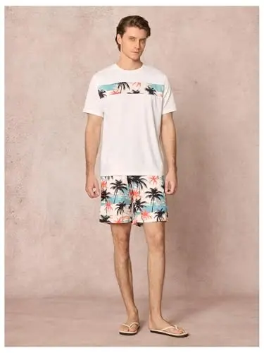 Floerns Men's Shirt and Shorts 2 Piece Sets Graphic Print Beach Outfits - 5