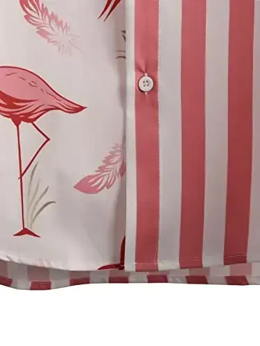 Floerns Men's Two Piece Outfit Printed Shirt Top and Drawstring Waist Shorts Set - 4