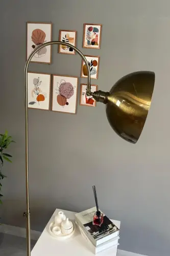 Floor Lamp Antique Tulip Shade Modern Decorative Metal Living Room Study Room - Antique - 3