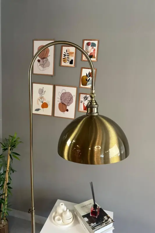 Floor Lamp Antique Tulip Shade Modern Decorative Metal Living Room Study Room - Antique - 5