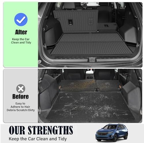 Floor Mats and Cargo Liner and Backrest Mats for 2018-2024 Chevy Equinox - Custom Fit All Weather TPE Floor Liners and Trunk Mat and Backrest Mats for Chevrolet Equinox - 4