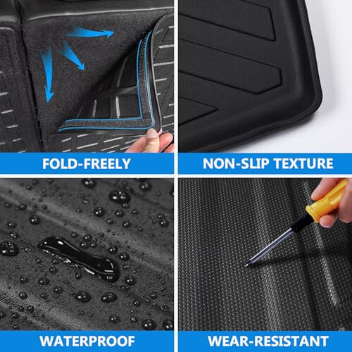 Floor Mats and Cargo Liner and Backrest Mats for 2018-2024 Chevy Equinox - Custom Fit All Weather TPE Floor Liners and Trunk Mat and Backrest Mats for Chevrolet Equinox - 5