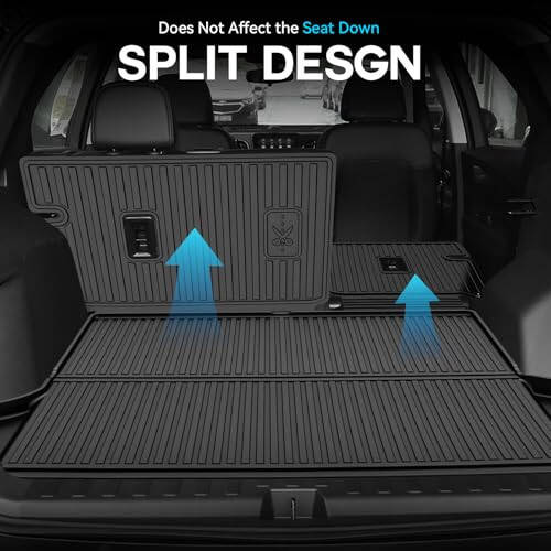 Floor Mats and Cargo Liner and Backrest Mats for 2018-2024 Chevy Equinox - Custom Fit All Weather TPE Floor Liners and Trunk Mat and Backrest Mats for Chevrolet Equinox - 7