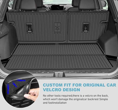 Floor Mats and Cargo Liner and Backrest Mats for 2018-2024 Chevy Equinox - Custom Fit All Weather TPE Floor Liners and Trunk Mat and Backrest Mats for Chevrolet Equinox - 5