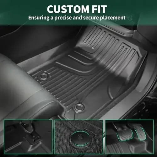 Floor Mats and Cargo Liner and Backrest Mats for 2018-2024 Chevy Equinox - Custom Fit All Weather TPE Floor Liners and Trunk Mat and Backrest Mats for Chevrolet Equinox - 7