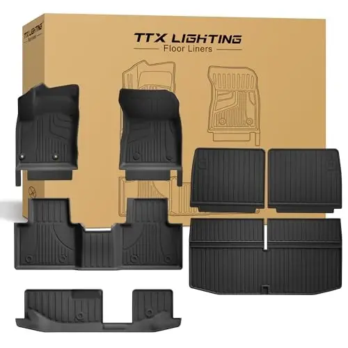 Floor Mats & Cargo Liner & Backrest Mat Fit for 2022-2025 Mitsubishi Outlander (Not Fit PHEV or Sport Models): Custom Fit All Weather TPE Car Floor Liners 