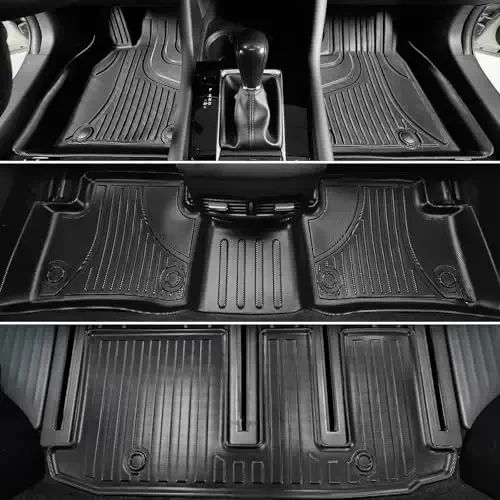 Floor Mats & Cargo Liner & Backrest Mat Fit for 2022-2025 Mitsubishi Outlander (Not Fit PHEV or Sport Models): Custom Fit All Weather TPE Car Floor Liners - 2