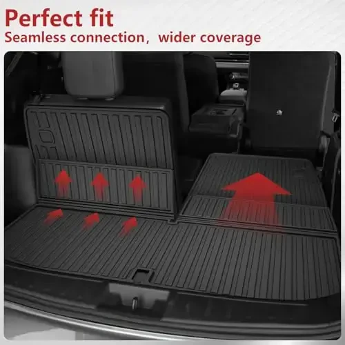 Floor Mats & Cargo Liner & Backrest Mat Fit for 2022-2025 Mitsubishi Outlander (Not Fit PHEV or Sport Models): Custom Fit All Weather TPE Car Floor Liners - 6