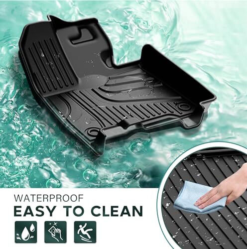 Floor mats & cargo liner compatible with Toyota Sienna 2021-2024 (only for 7 seat without spare tire). TPE all-weather custom fit floor liner for Sienna 1st, 2nd and 3rd row, trunk. - 4