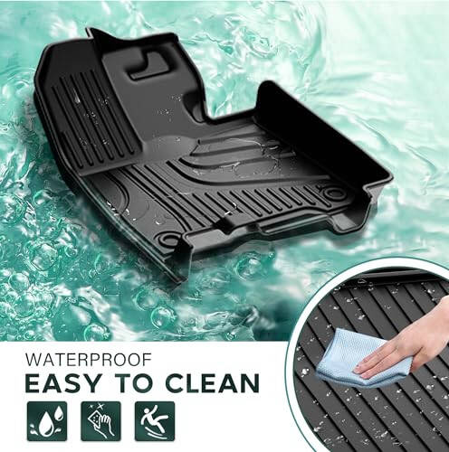 Floor mats & cargo liner compatible with Toyota Sienna 2021-2024 (only for 7 seat without spare tire). TPE all-weather custom fit floor liner for Sienna 1st, 2nd and 3rd row, trunk. - 4