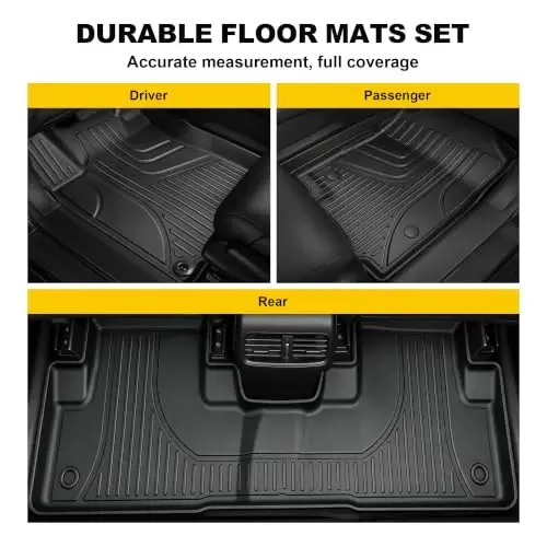 Floor Mats & Cargo Liner Fit for Honda CR-V 2012-2016 LX, SE & EX | All Weather TPE Custom Fit Floor Liner,1st & 2nd Row & Trunk Liner Full Set, Black (Not Fit EX-L & Touring Models) - 3