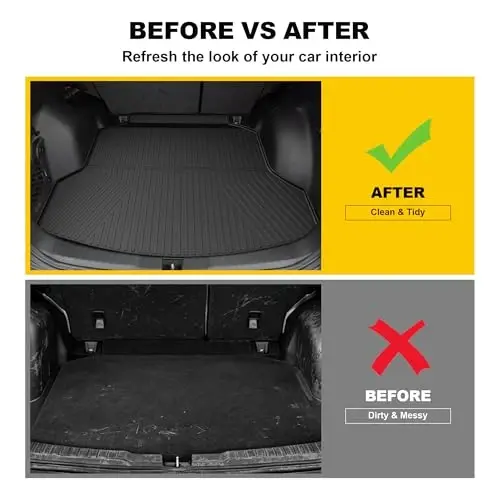 Floor Mats & Cargo Liner Fit for Honda CR-V 2012-2016 LX, SE & EX | All Weather TPE Custom Fit Floor Liner,1st & 2nd Row & Trunk Liner Full Set, Black (Not Fit EX-L & Touring Models) - 6