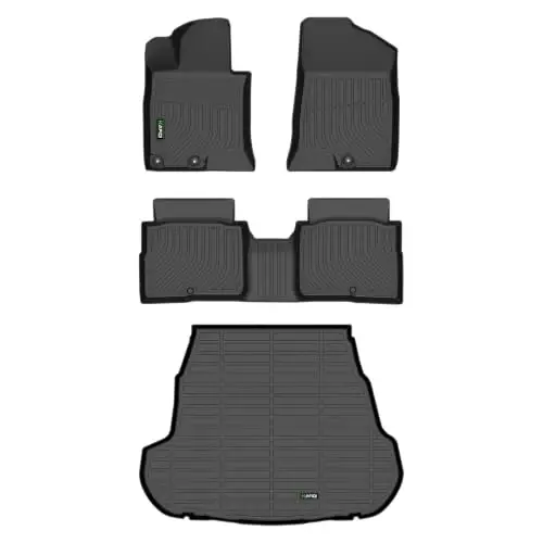 Floor Mats & Cargo Liner Set Fit for Kia Optima 2011-2015 | Custom full set Car liners, anti-slip,waterproof, all weather guard, easy rinse clean,Full Set Accessories, TPE, Black - 1