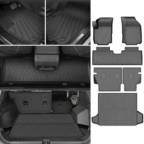 Floor Mats Compatible with 2018-2024 Chevrolet Equinox/GMC Terrain (Not for EV) Cargo Liner Trunk Mat All Weather Protection Backrest Mat Fit for Chevy Equinox Heavy Duty Accessories - TTX LIGHTING (1)