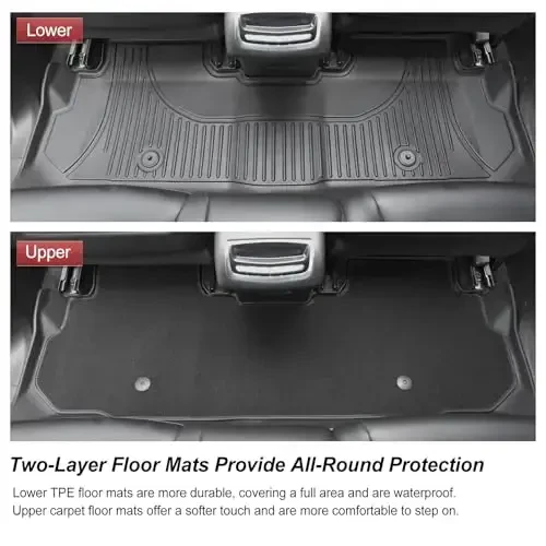 Floor Mats Compatible with 2019-2025 Chevrolet Blazer (Gas Only) Double-Layer Heavy Duty Rubber Automotive Mat Chevy Blazer All Weather Protection Waterproof Non-Slip Floor Liner - 4