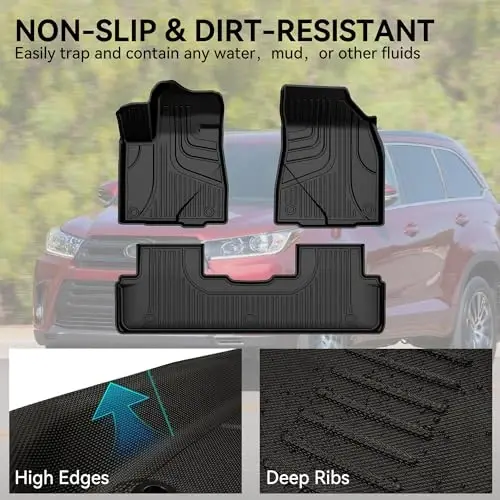 Floor Mats Compatible with 2020 2021 2022 2023 2024 Toytoa Corolla TPE Automotive Floor Mats - All Weather Protection Mat Include Front and Rear Row Liner Black - 2