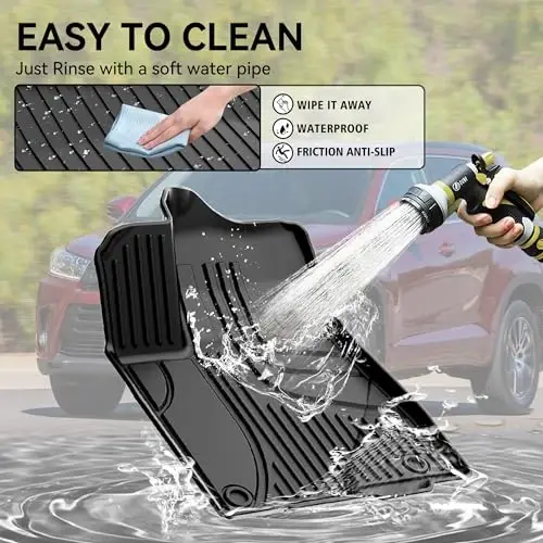 Floor Mats Compatible with 2020 2021 2022 2023 2024 Toytoa Corolla TPE Automotive Floor Mats - All Weather Protection Mat Include Front and Rear Row Liner Black - 6