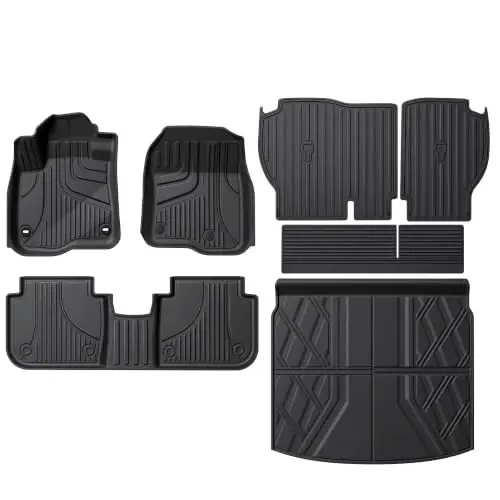 Floor Mats Fit for Honda CRV 2023-2027 (Gasoline & Hybrid) | TTX LIGHTING CR-V All Weather Floor Liners & Cargo Liner with Backrest Mats Car Mats Accessories (Fit Upper Deck) - 1