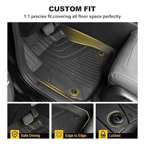 Floor Mats Fit for Honda CRV 2023-2027 (Gasoline & Hybrid) | TTX LIGHTING CR-V All Weather Floor Liners & Cargo Liner with Backrest Mats Car Mats Accessories (Fit Upper Deck) - 5