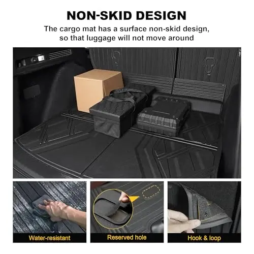 Floor Mats Fit for Honda CRV 2023-2027 (Gasoline & Hybrid) | TTX LIGHTING CR-V All Weather Floor Liners & Cargo Liner with Backrest Mats Car Mats Accessories (Fit Upper Deck) - 6