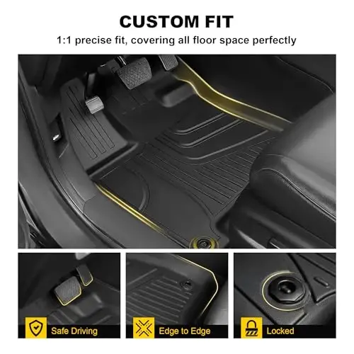 Floor Mats Fit for Honda Pilot 8 Seats 2016-2022 (No Elite Models) | TTX LIGHTING All Weather Cargo Liner with Back Seat Cover TPE Trunk Mat & Backrest Mat & Floor Liners Pilot Accessories - 4