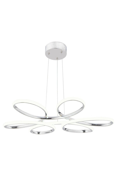 Flora Chrome Modern Pendant White Light Living Room Kitchen Room Hall LED Chandelier - 4