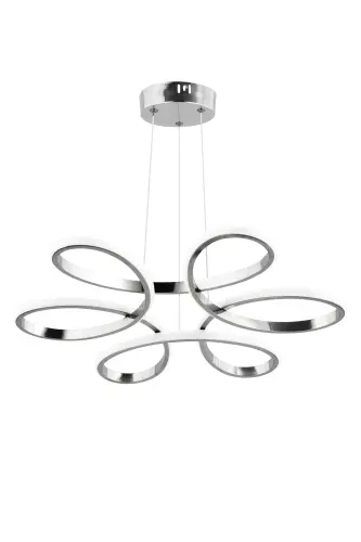 Flora Chrome Modern Pendant White Light Living Room Kitchen Room Hall LED Chandelier - 4