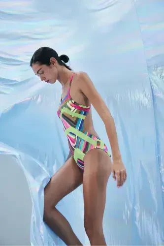 Flora Desenli Renkli Spor Mayo-Aysu Türkoğlu Koleksiyonu - 3