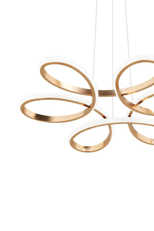 Flora Gold Kaplama Modern Sarkıt Günışığı Led Power Led Avize Salon Mutfak Oda Hol Ledli Avize - Gold - 5