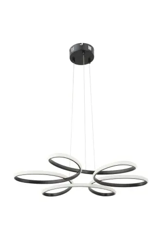 Flora Siyah Modern Sarkıt Beyaz Işık Salon Mutfak Oda Hol Ledli Avize - Siyah - 3