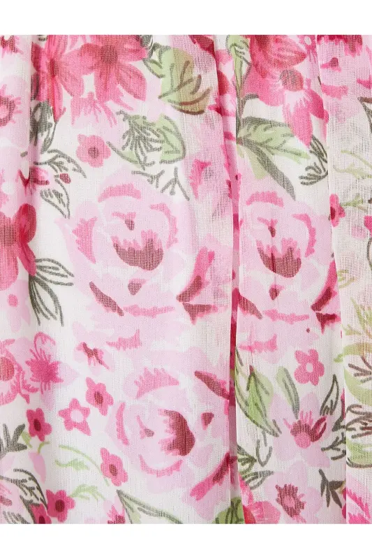 Floral Dress Midi Off Shoulder Tie Detail - 6