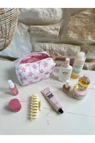 Floral Logo Makeup Bag - Small Size - PUNCHIESS (1)