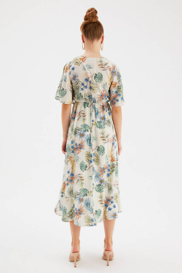 Floral Long Dress - Blue - 7