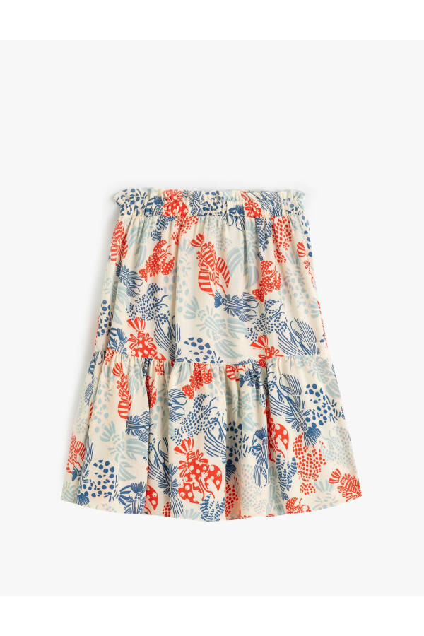 Floral Midi Skirt with Elastic Waist - 10