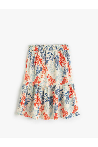 Floral Midi Skirt with Elastic Waist - 11