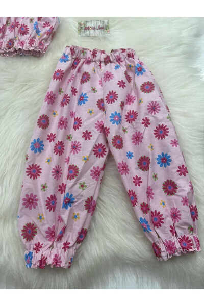 Floral Pattern Crop Pants Suit - 4