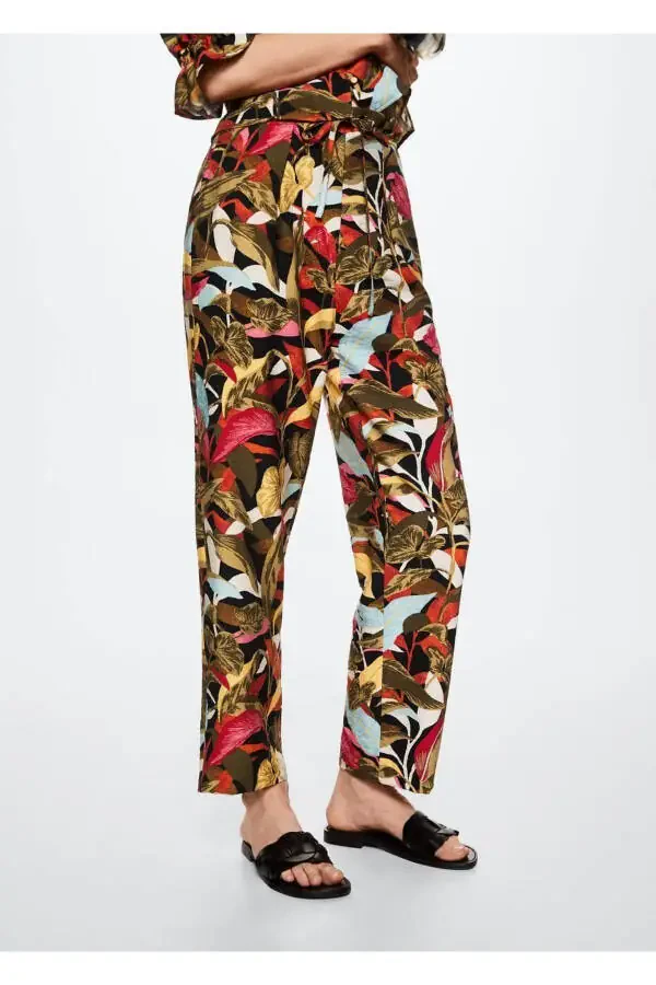Floral Patterned Pants - 1