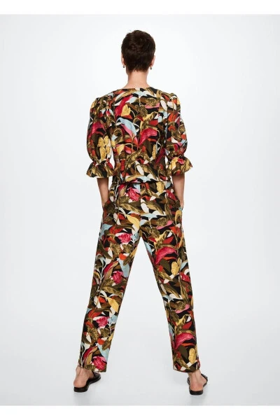 Floral Patterned Pants - 4