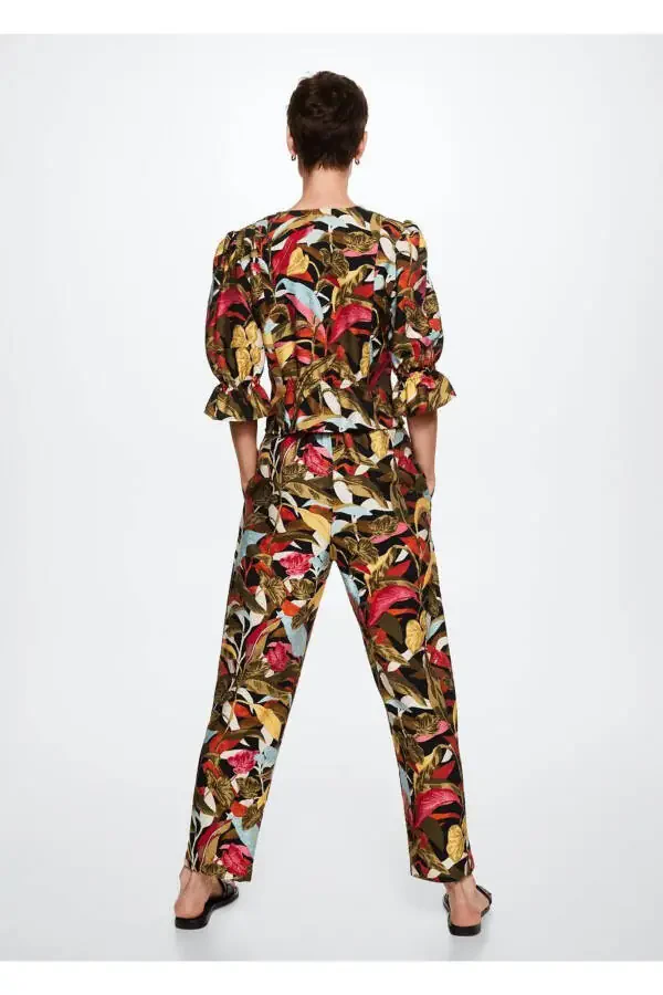 Floral Patterned Pants - 4
