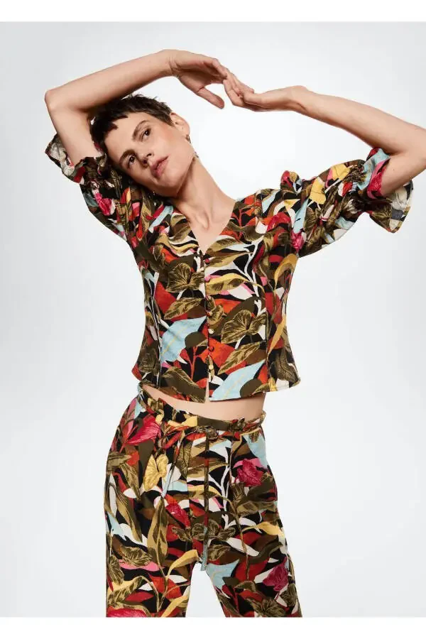 Floral Patterned Pants - 7