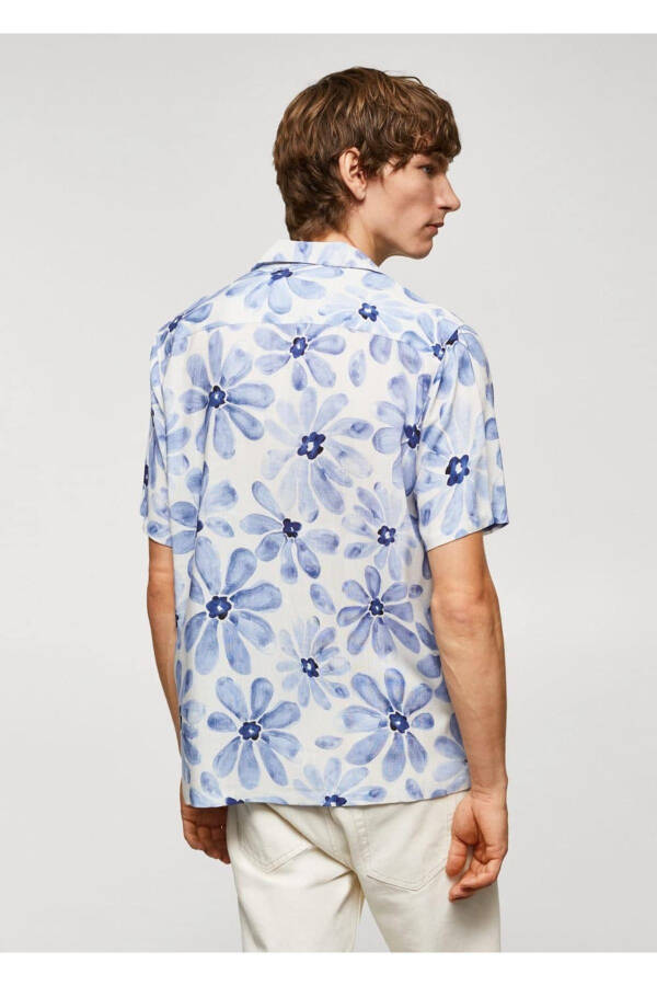 Floral Print Bowling Collar Shirt - 4