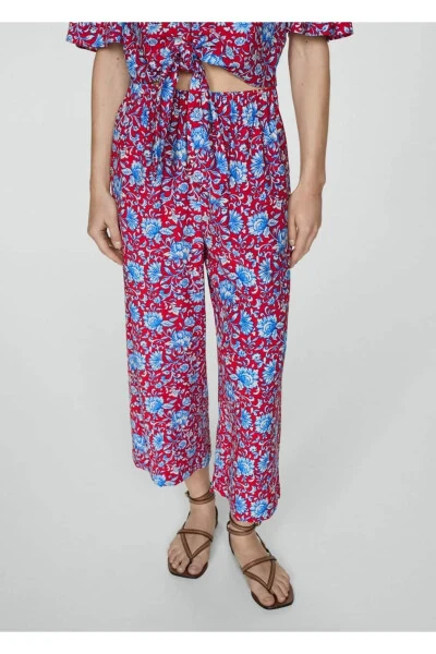 Floral Print Culotte Pants - MANGO